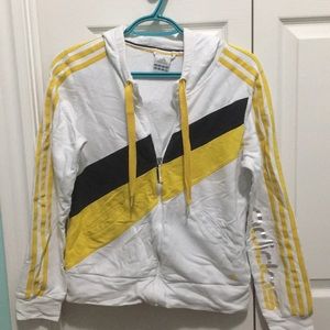 Adidas White and Yellow Hoodie